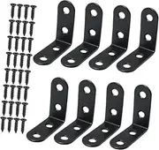 Qianly 8x Angle Brackets Joint Fastener Corner Brace with Screws Rustic Heavy Duty for Shelf Table Wood Cabinet L Shaped Bracket