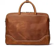 [HAMKVBPR] Mens Briefcase Men's Portable Briefcase Shoulder Diagonal Bag Casual Retro Leather Computer Bag Messenger Bag for Work Business