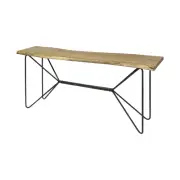 16" Brown and Black Solid Wood Abstract Console Table