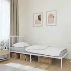 Powder Coated Steel Bed Frame Mattress Base Platform With Metal Slats Headboard