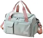 Small Gym Bag for Women,Sports Tote Gym Bag,Foldable Dry/Wet Travel Bag with Shoe Compartment,Compact Size,Roomy Interior,Travel Duffle Bag Carry On Weekender Bag with Shoe Compartment