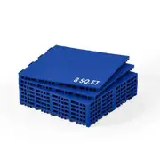 Gym Flooring Set 8 PCS Interlocking PP Puzzle Rubber Tiles Blue