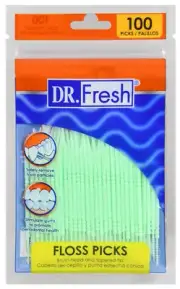 Dr. Fresh Soft Bristle Dental Floss Picks, 100 ct
