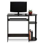 Student Computer Desk Brown Shelves Keyboard Tray Storage Dorm Bedroom Office