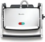 Breville 2 Slice Sandwich Press - Non-Stick Stainless Steel Adjustable Height Bagel Jaffle Maker