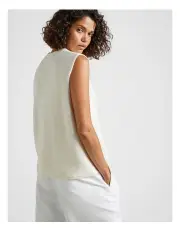 [Fine Day] Rib Knit Tank in Chalk