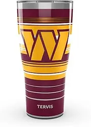 Tervis Traveler NFL Washington Commanders - Hype Stripes Triple Walled Insulated Tumbler Travel Cup Keeps Drinks Cold & Hot, 30oz, Stainless Steel