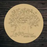 Unfinished DIY Wooden Family Tree with Family Where Life Begins Love Never Ends