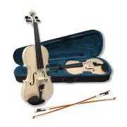 4 String White Violin Unfinished Maple Spruce Ebony Fittings Case Bow Violin Kit