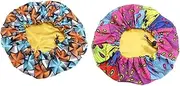 [NOLITOY] 2pcs Boys and Girls Soft Double Layer Hat for Toddlers Drawstring for Easy Wear (snowflakes Peacock)
