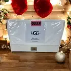 UGG 100% Cotton Bright White Queen Size Bed Sheet Set 300 Thread count OEKO TEX