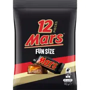 Mars 12 Piece Chocolate Fun Size Bars Share Pack 192g