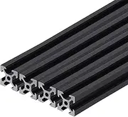 uxcell 4 Pcs 2020 V Slot Aluminum Extrusion 600mm(23.62 Inch) Black European Standard Anodized Linear Rail for 3D Printer Laser Engraving Machine