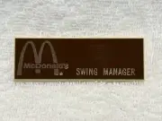McDonalds Vintage 1970s Crew Name Tag / Badge "Swing Manager" NOS UNUSED SCARCE!