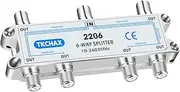TKCHAX 6 Way Coaxial Cable Splitter,Support 10-2602MHz,RG6 RG59 Coax Compatible,Work with MoCA2.5 and MoCA3.0, CATV, Satellite TV,Antenna,HDTV and High Speed Internet