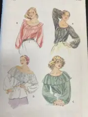Butterick Sewing Pattern 5714 Misses Ruffle Blouse Size Small Uncut Vintage