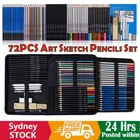 Professional 72pcs Drawing Artist Pencils Kit Set and Sketch Charcoal Art Tools