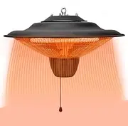1500W Electric Heater, Ceiling-Mounted Infrared Halogen Heater for Terrace Balcony, Outdoor Heater, Halogen Heater with Two Power Settings