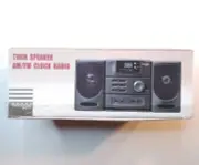 Vintage Sound Dimensions Twin Speaker AM/FM Clock Radio