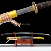 Folded Steel Japanese Samurai Katana Dragon Painting Full Tang Sword Battle Read