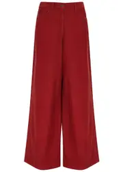 The Row Chan Wide-leg Corduroy Trousers - Red - 8 (UK12 / M) 8 (UK12 / M)