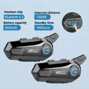1/2x Bluetooth Motorcycle Helmet Intercom Headsets V5.3 intercomunicador Moto