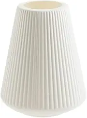 Vases for Decor Plastic Vase Modern Stripe Vases for Flower Arrangements Dried Flower Hydroponics Home Living Room Decoration Ornaments Vase Table Centerpieces (Color : White)