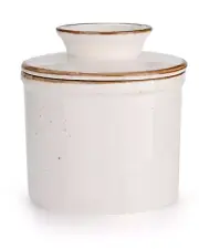 French Butter Dish Crock for Counter with Water Line Ceramic Keeper