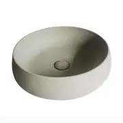 Solid Limestone Round Basin - Matte Stone Finish - Above Counter Top - 440mm