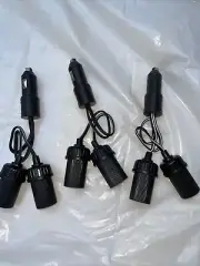Twin Dual Car-Truck 12V Cigarette Lighter Plug Socket Extension Splitter 3 Lot