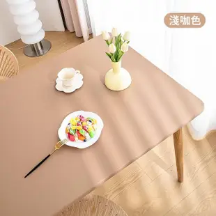 【Kyhome】小羊皮防水防油全包桌布 免洗防燙餐桌布 防位移桌巾(60*120CM)
