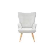 Henry High Back Armchair Accent Relaxing Lounge Chair Light Grey