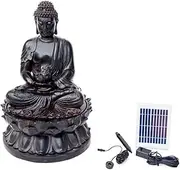 Buddha Solar Water Fountain with LED Light Home Garden Decoration Outdoor