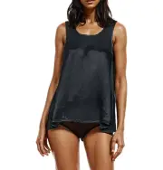 Pj Harlow cece satin cami with open back in Black - size XS