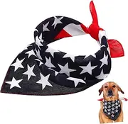 BAZEITFLOW Dog Bandana American Flag Pattern Soft Collar Scarf for Pet Grooming Triangle Shape for Dogs
