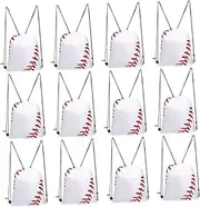 INOOMP Sports Bag Drawstring 12pcs Polyester Gym Backpack Beach Bag Drawstring Baseball Training Backpack