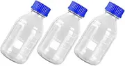 TIDTALEO 3Pcs Glass Reagent Bottles with Caps Sealing Bottles for Laboratory Samples Chemical Storage and Medicine Refillable Containers