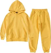 amropi Boy's Hooded Tracksuit Pullover Sweatshirt Jogging Pants Set 2 Pieces Sweatsuit for Age 3-12 Years