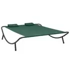 Outdoor Lounge Bed Fabric Green Garden Seating Lounger Daybed Sun Bed vidaXL