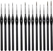 14 Pieces Fine Detail Paint Brush Miniature Painting Brushes Kit Mini Paints Brush Set for Acrylic, Watercolor, Oil, Face, Nail, Scale Model Painting, Line Drawing - Black