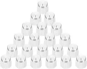 uxcell 20Pcs Guitar Amplifier Push on Fit Knobs for 6mm/0.24" Dia Potentiometer, Control Knob White-Silver for Volume Tone Control, Guitar Bass Parts, Chrome