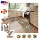 Geometric Tribal Kitchen Mats 2PC Set - Anti-Fatigue, Easy-Care Floor Rugs