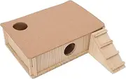 Wooden Hamster Platform House Multi Rooms Small Pet Hideout Hut with Ladder Golden Bear Guinea Pig