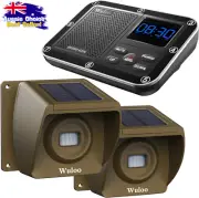 Solar Driveway Alarm Wireless Motion Sensor 1800ft Range Weatherproof System