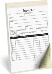 Invoice Book with Cover, 5.5X8.5 Small 2-Part Carbonless, Made in USA, Carbon Co