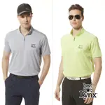 【LYNX GOLF】男款吸排抗UV涼感抗菌網眼布材質透氣織帶剪接設計短袖立領POLO衫/高爾夫球衫(二色)