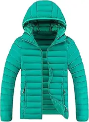 [Zylphorix] Men's Lightweight Full Zip Puffer Windproof Insulated Warm Hooded Coat Quilted Lined Winter Down Coats