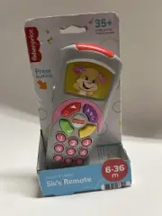 Fisher-Price Laugh & Learn Puppy & Sis' Remote Pink Gray Sounds New
