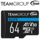 【Team 十銓】64GB microSDXC TF UHS-I A1 U3 V30 記憶卡(最高讀取：100MB/s)