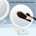 Travel Makeup Mirror With Light White Stand Adjustable Angle Magnifying Mirr EMB